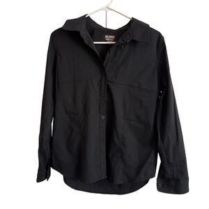 Reel Legends Black Saltwater Roll-Tab Sleeve Vented Fishing Shirt Women Sz PM